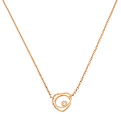 Hermes Vertige Cœur Diamond 18K Rose Gold Toggle Pendant Necklace SH