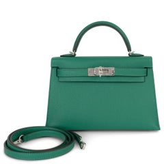 HERMES Vertigo Epsom leather MINI KELLY SELLIER Bag CORDAGE 50 Strap