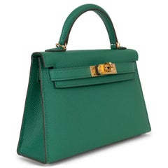 HERMES Vertigo Epsom leather MINI KELLY SELLIER Bag Ghw
