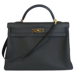 Hermès - Très bon - Kelly 40 2016 - Sac à main vert foncé