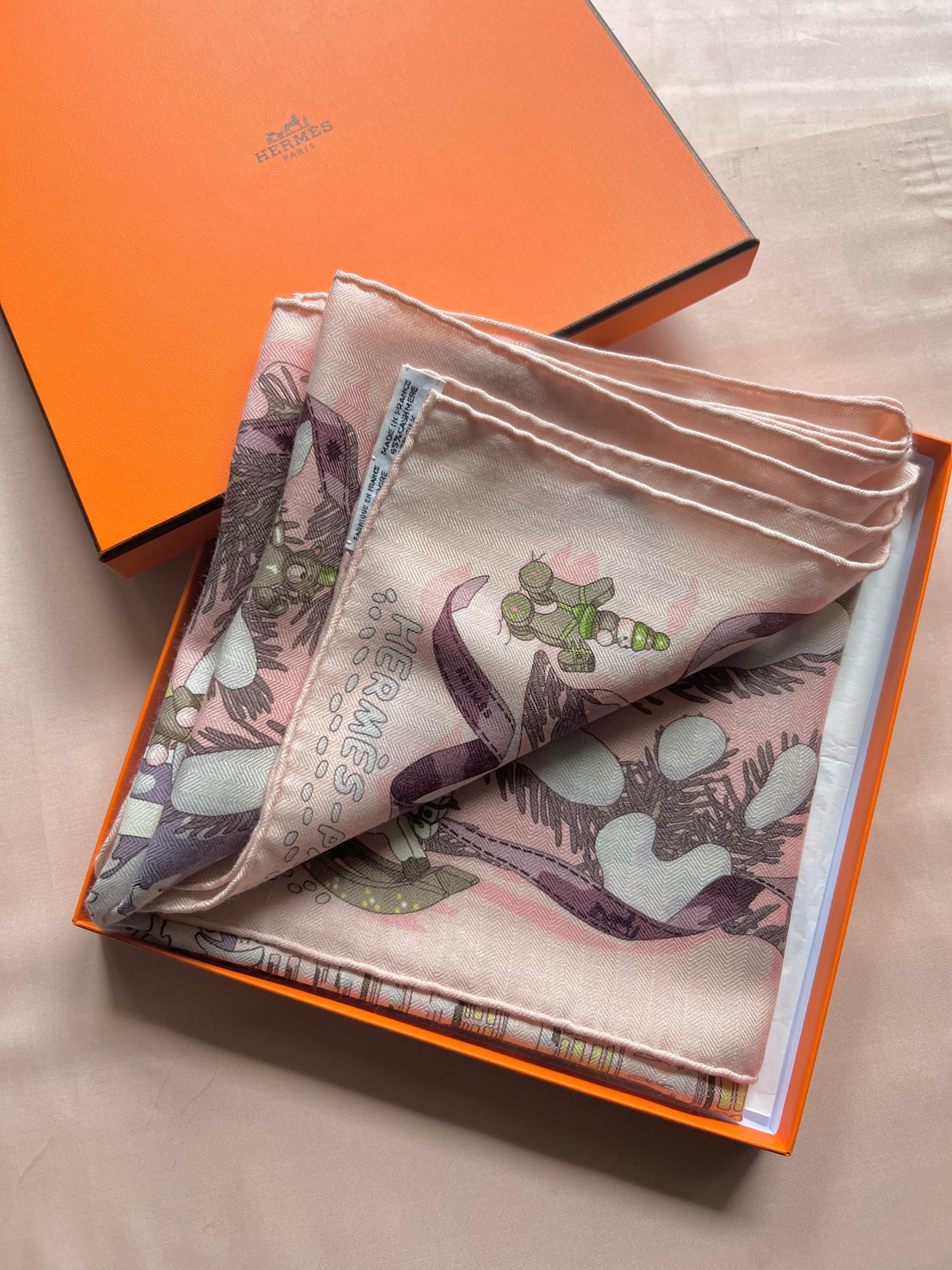 HERMÈS - Very rare 90x90 Cashmere Shawl 