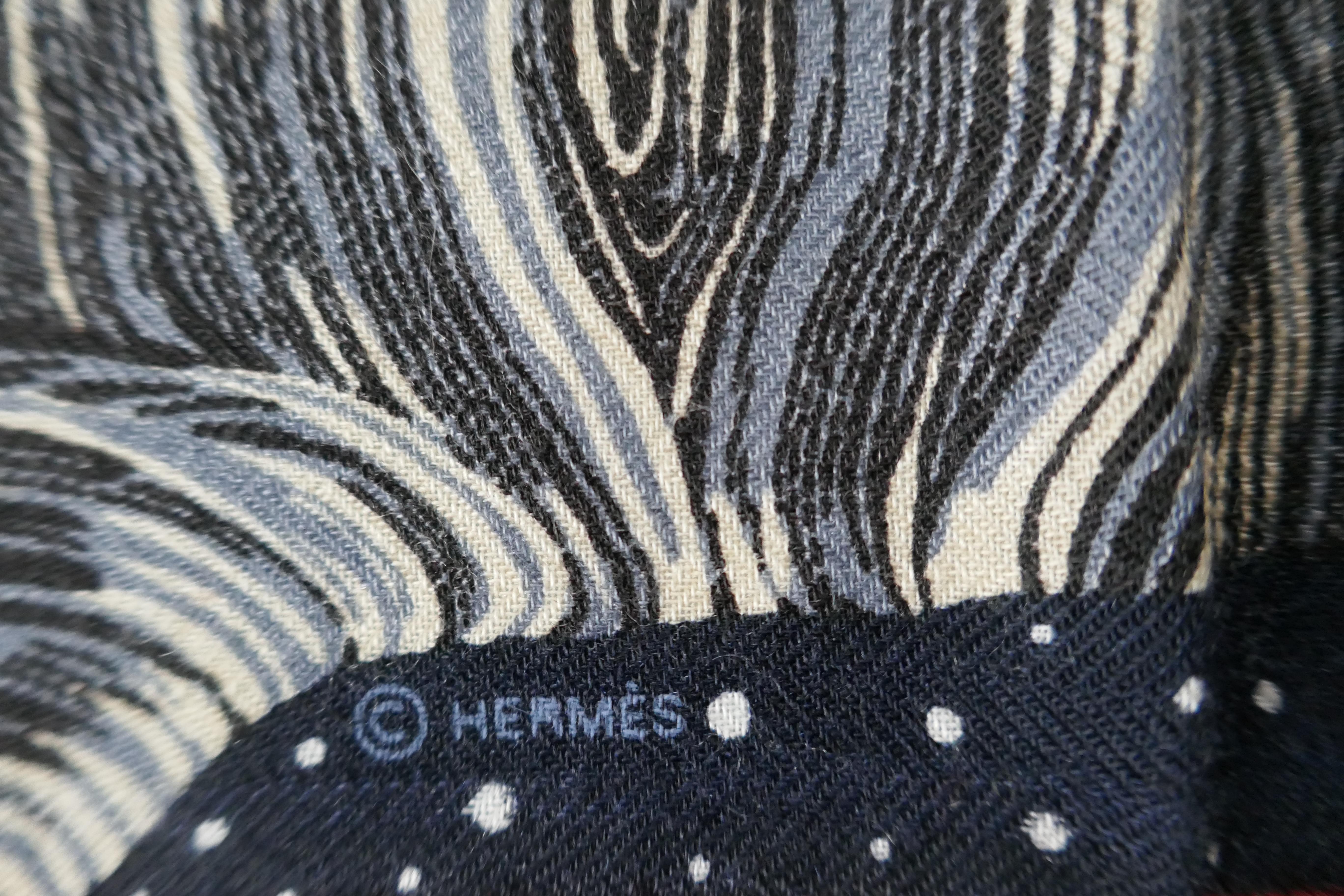Black Hermes Very Special Issue Cashmere and Silk Scarf “AW00000” by Alice Shirley  