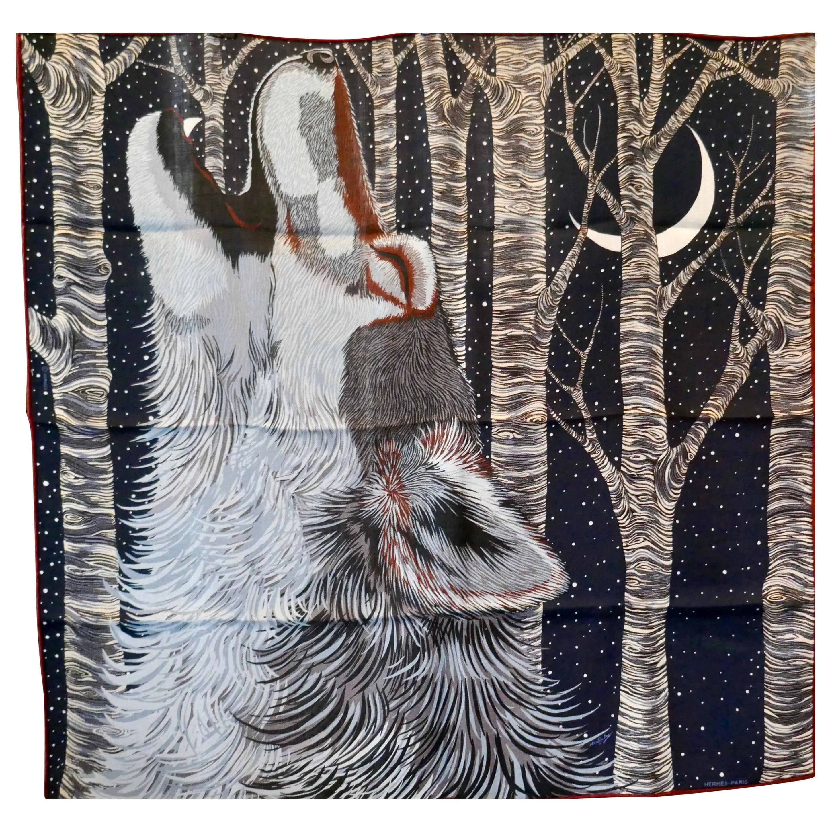 Hermes Very Special Issue Cashmere and Silk Scarf “AW00000” by Alice Shirley  