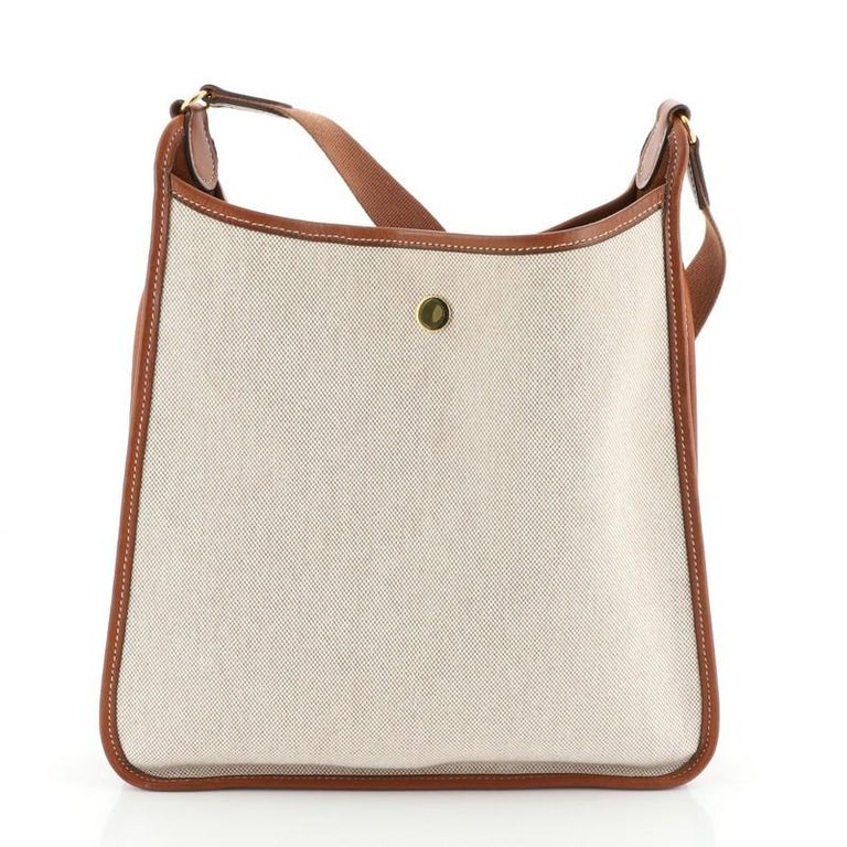 Authentic HERMES Vespa PM Shoulder Bag Beige Leather #A20922S