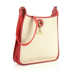 Hermes Vespa Handbag Toile and Leather PM