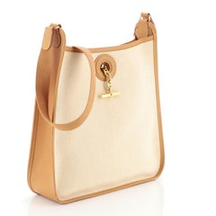 Hermes Vespa Handbag Toile and Leather PM