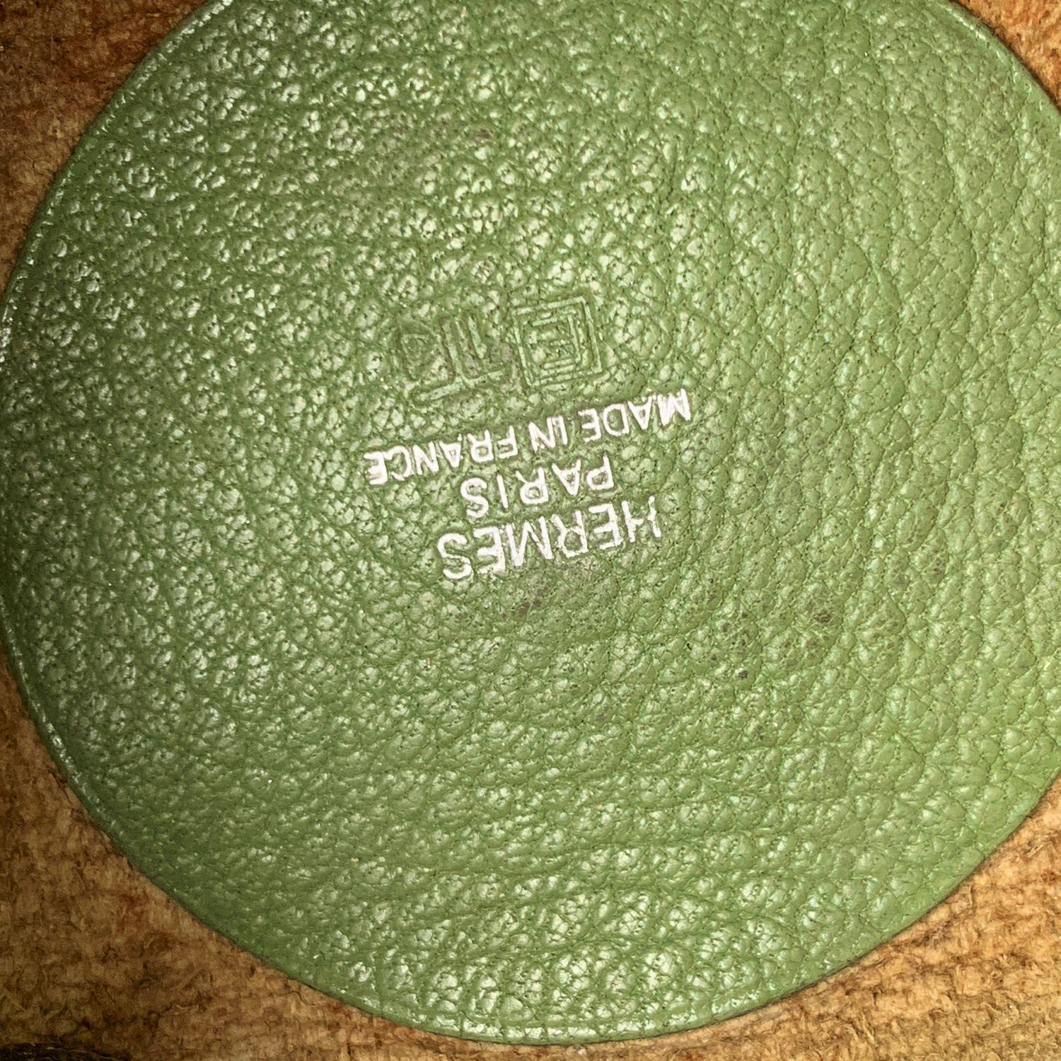Hermes Vespa Mini Drawstring Pouch Charm Green Messenger Bag Purse 4