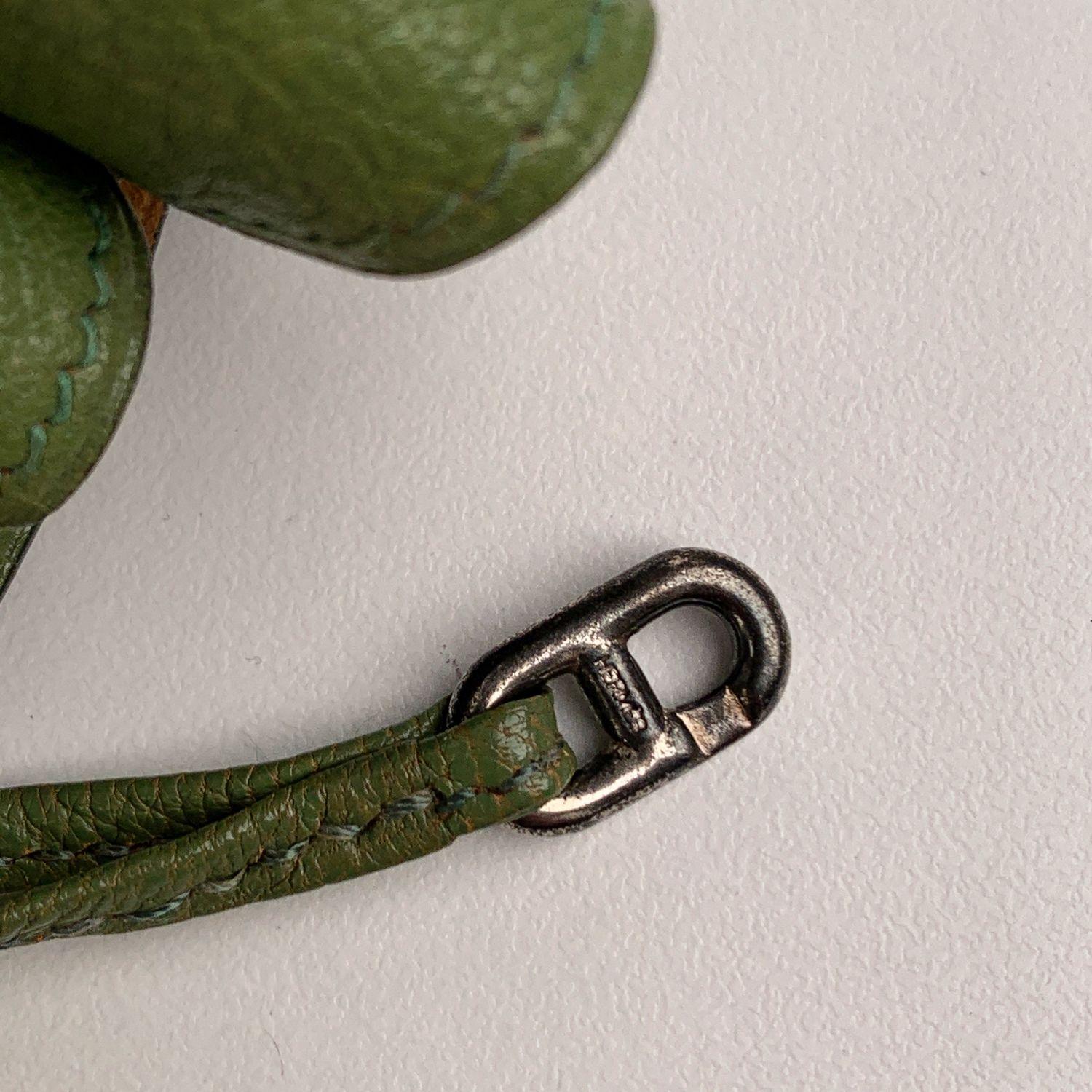 Hermes Vespa Mini Drawstring Pouch Charm Green Messenger Bag Purse 3