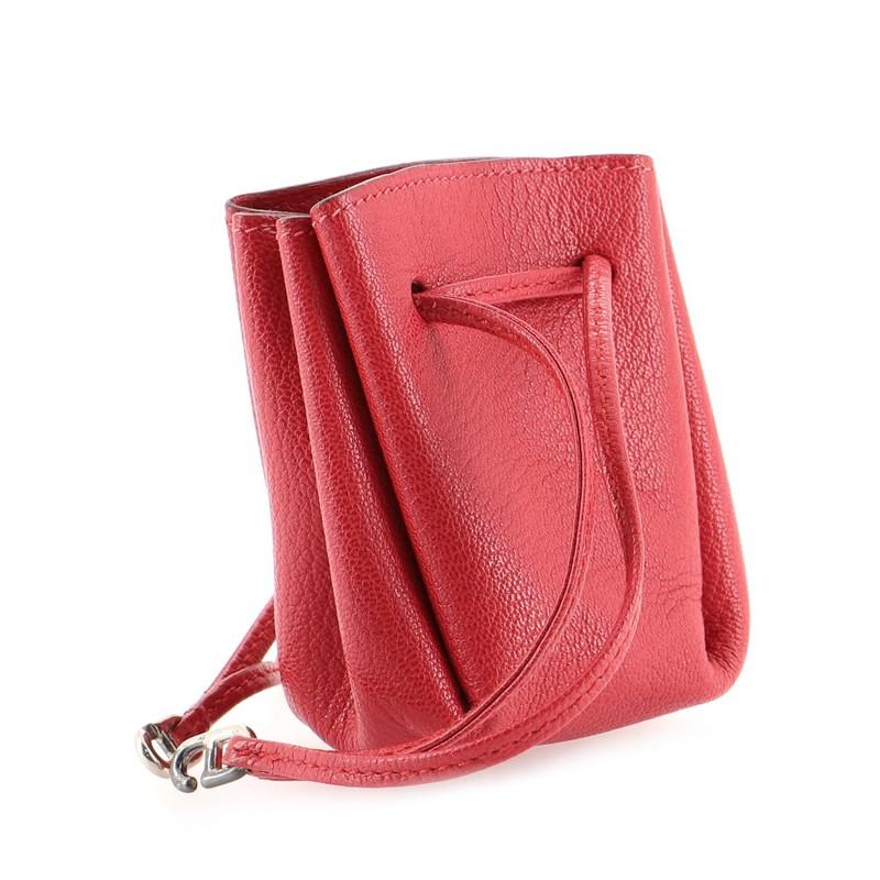 Red Hermes Vespa Pouch Leather