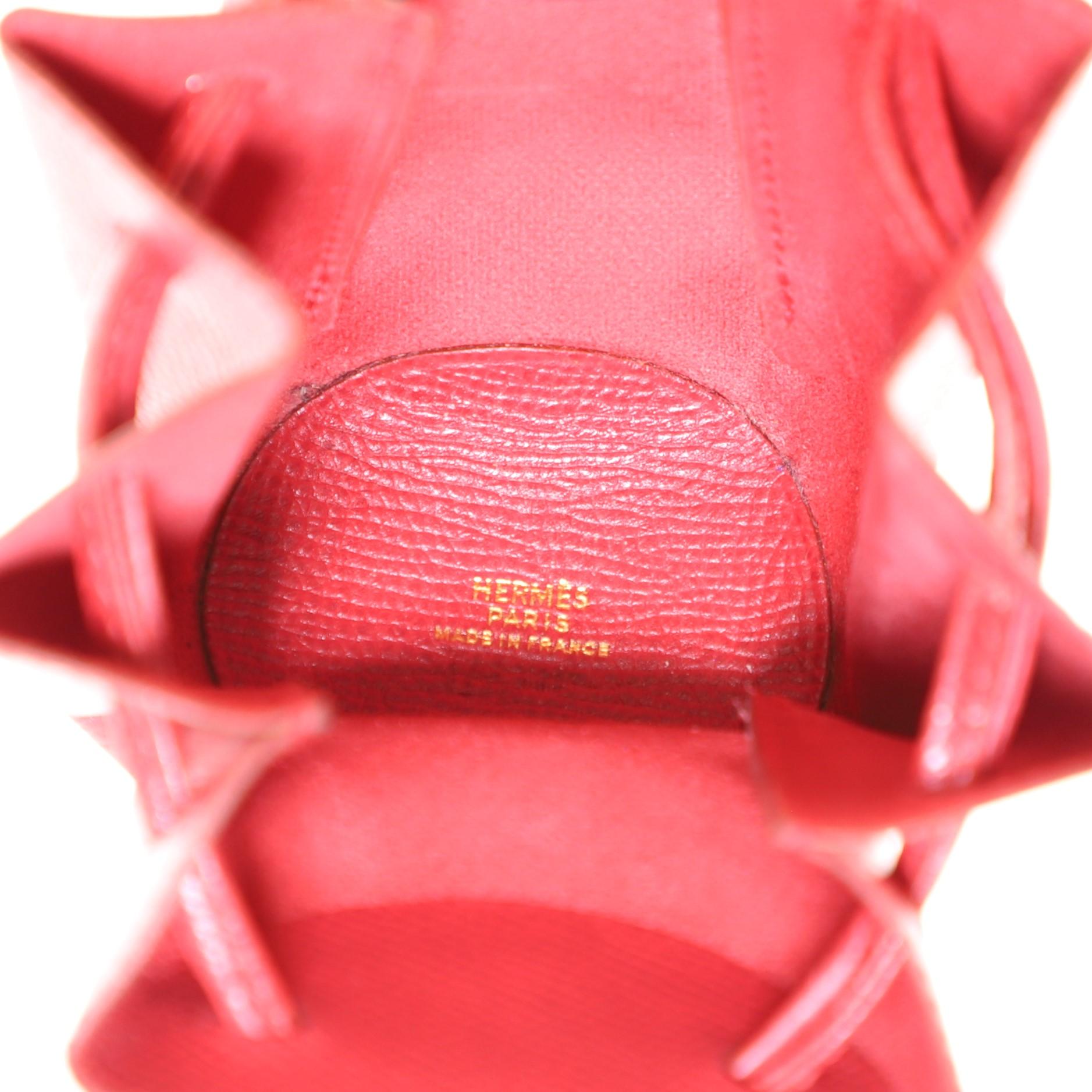 Red Hermes Vespa Pouch Leather