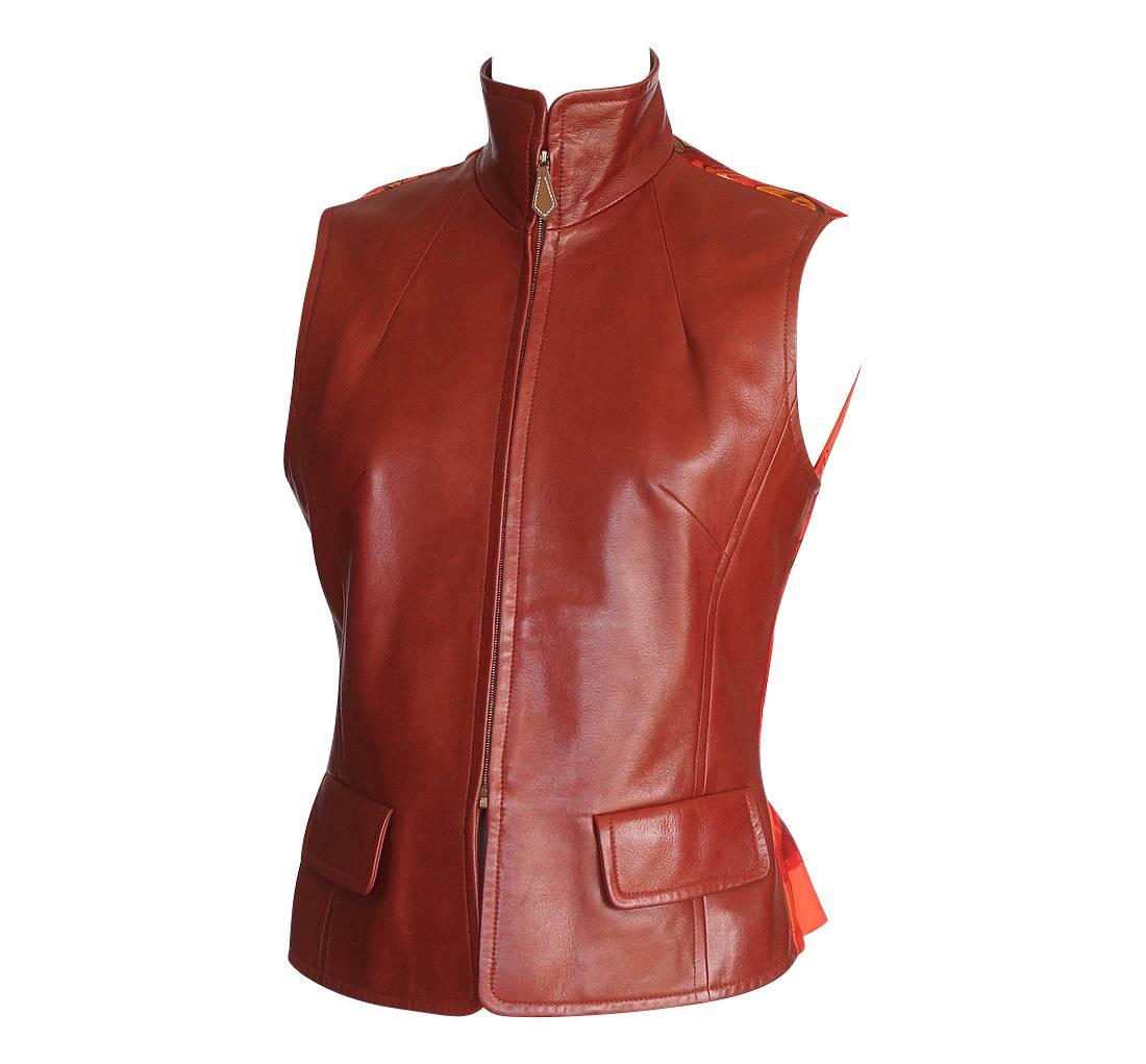hermes leather vest