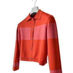 Hermes Weste "Cliquetis Finesse Multicolore" Twillaine Strickjacke  Rose Boisé