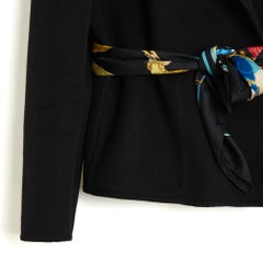 Hermès Veste et Carre FR40 Black Cashmere Jacket and scarf UK12 US10  Hermes