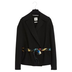 Hermès Veste et Carre FR40 Black Cashmere Jacket and scarf UK12 US10  Hermes