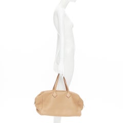 HERMES Clemence Victoria II 43 palladium beige leather travel satchel bag