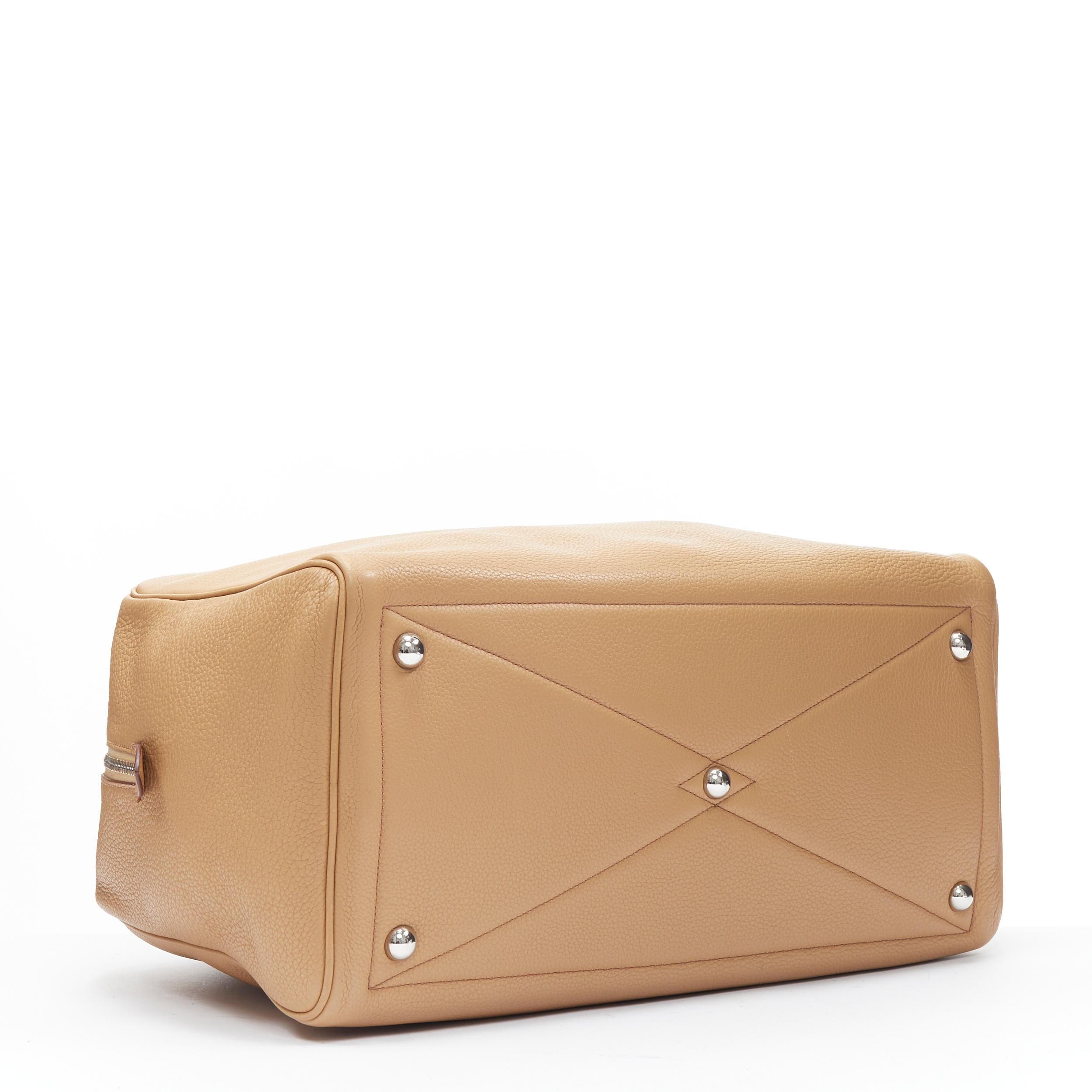 HERMES VIctoria 40 tan brown calf leather top handle travel satchel bag 1