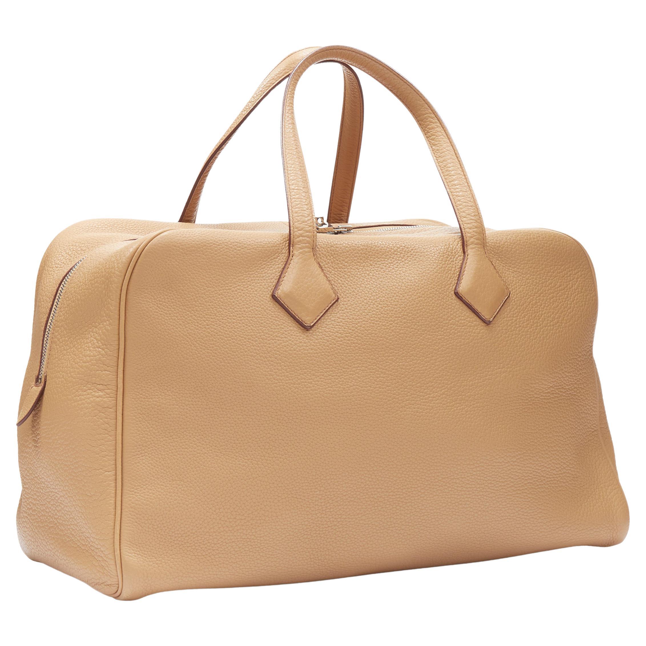HERMES VIctoria 40 tan brown calf leather top handle travel satchel bag For  Sale at 1stDibs | hermes victoria bag, hermes bag victoria, hermes satchel  bag