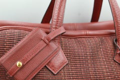 Hermes Victoria 45 Travel Handbag in Crinoline and Buffalo Leather