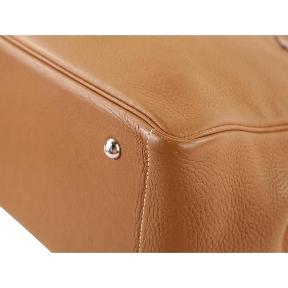 Hermes Victoria Cabas Clemence 32 Brown Leather Shoulder Bag 3