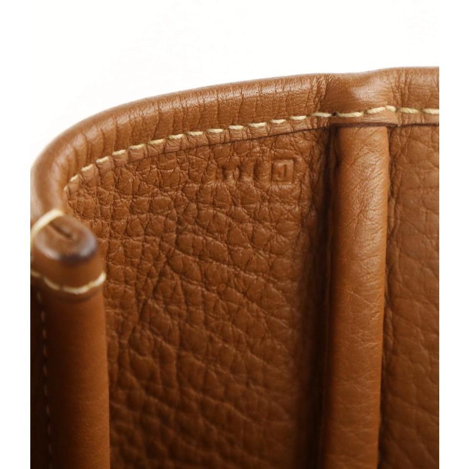 Women's or Men's Hermes Victoria Cabas Clemence 32 Brown Leather Shoulder Bag