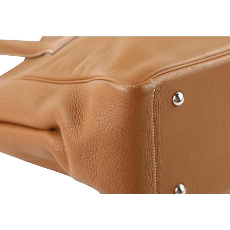 Hermes Victoria Cabas Clemence 32 Brown Leather Shoulder Bag 2