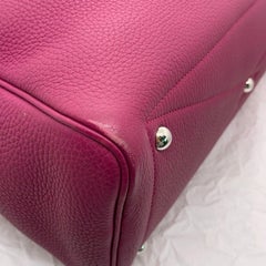 HERMES Victoria II 35 Fourre-Tout Purple Clemence Leather