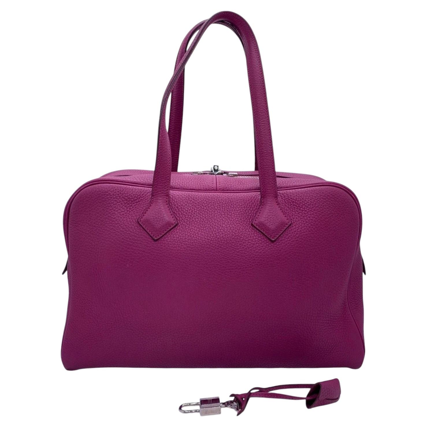 HERMES Victoria II 35 Fourre-Tout in pelle viola Clemence