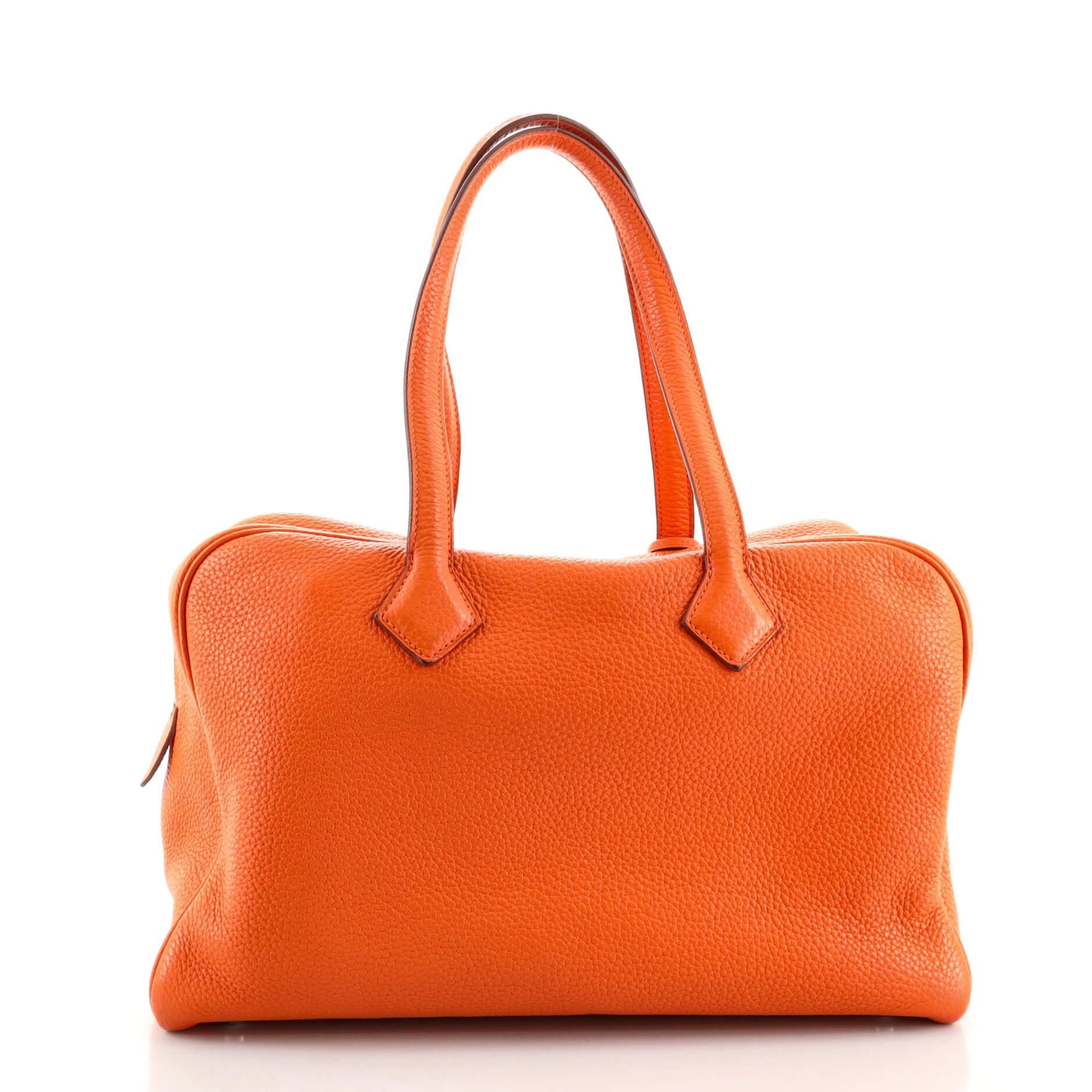 Hermes Victoria II Bag Clemence 35 In Good Condition In NY, NY