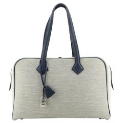 Hermes Victoria II Bag Toile with Leather 35