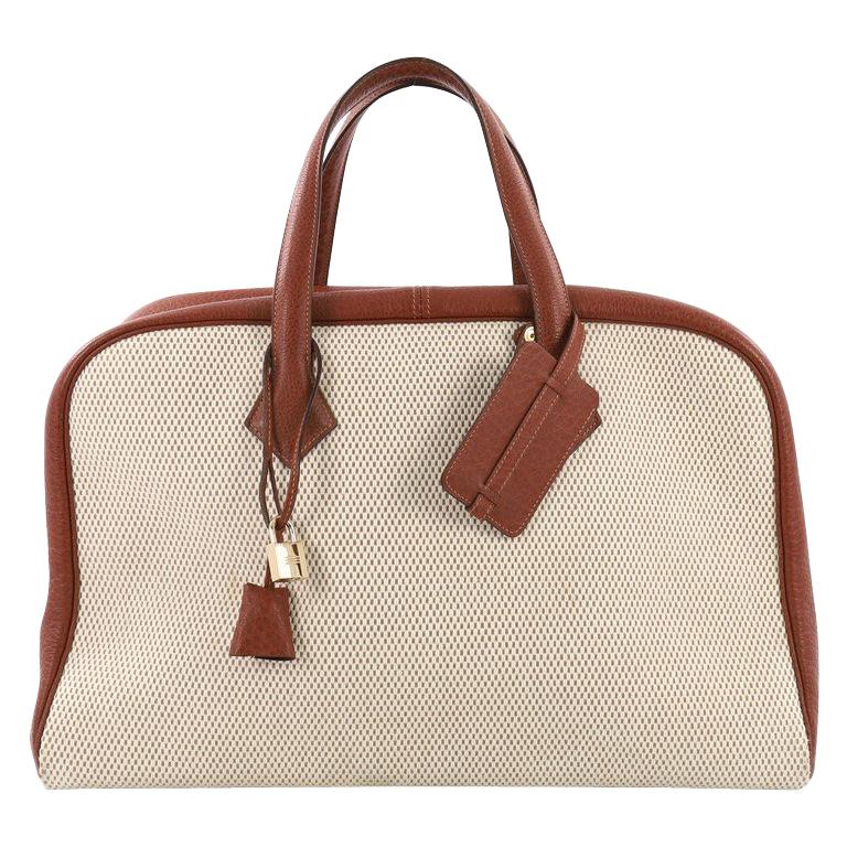 Hermes Victoria II Handbag Toile 43