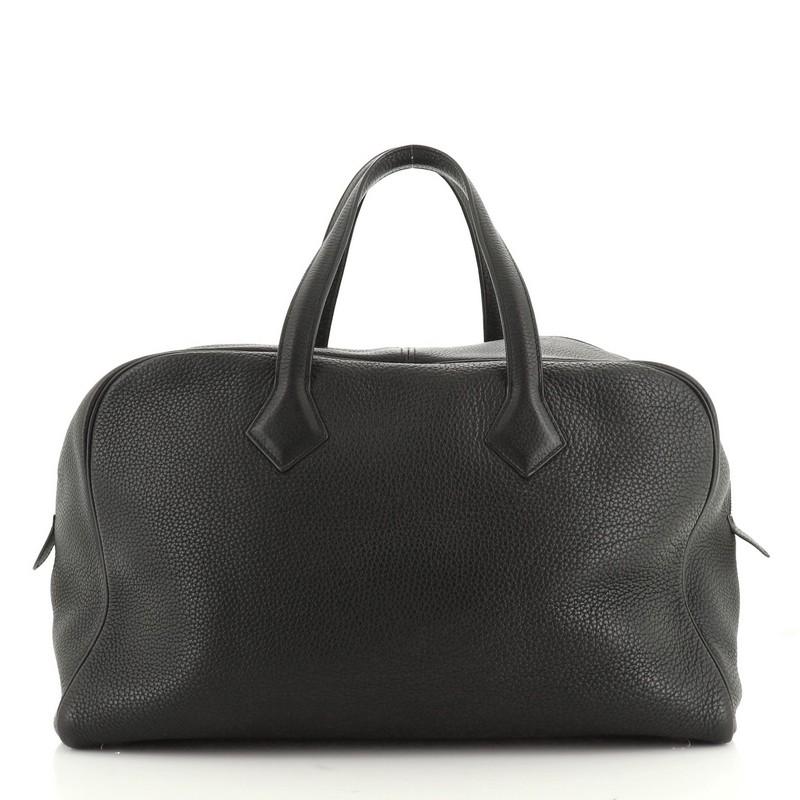 Black Hermes Victoria II Travel Handbag Clemence 43 