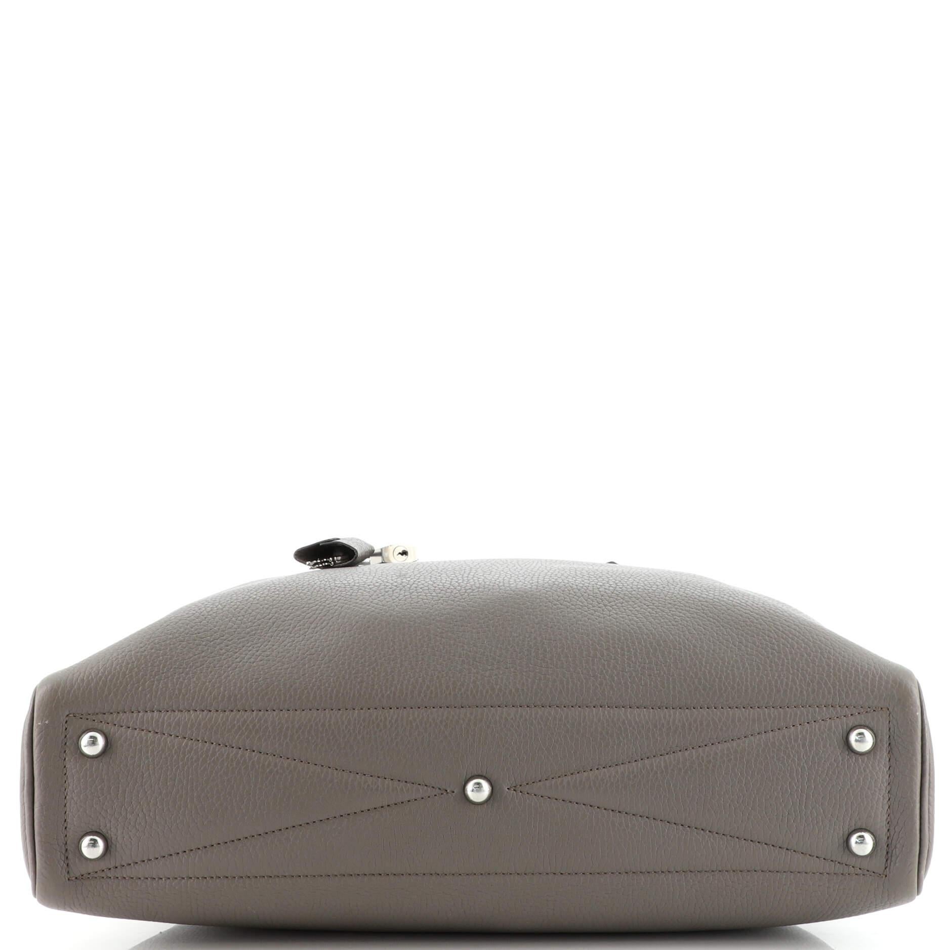 Gray Hermes Victoria II Travel Handbag Clemence 43