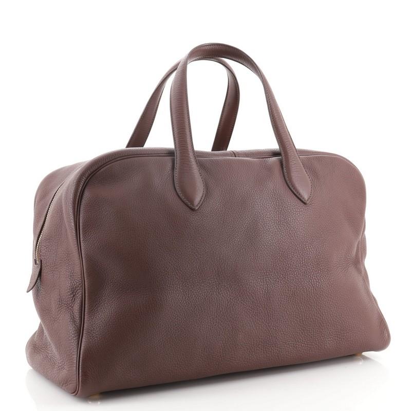 Brown Hermes Victoria Travel Bag Clemence 43