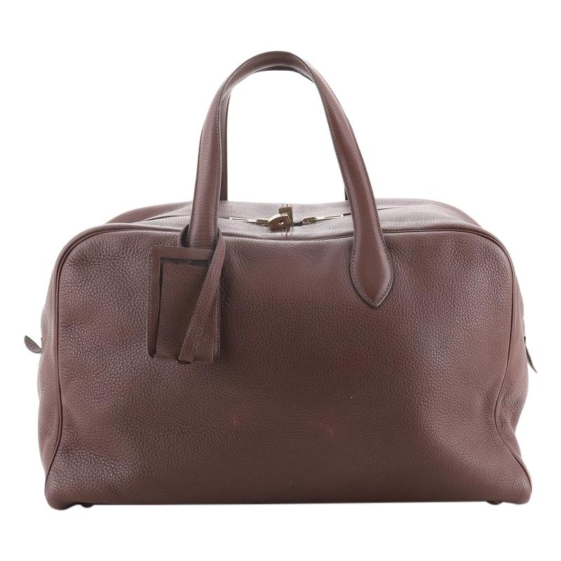 Hermes Victoria Travel Bag Clemence 43 at 1stDibs