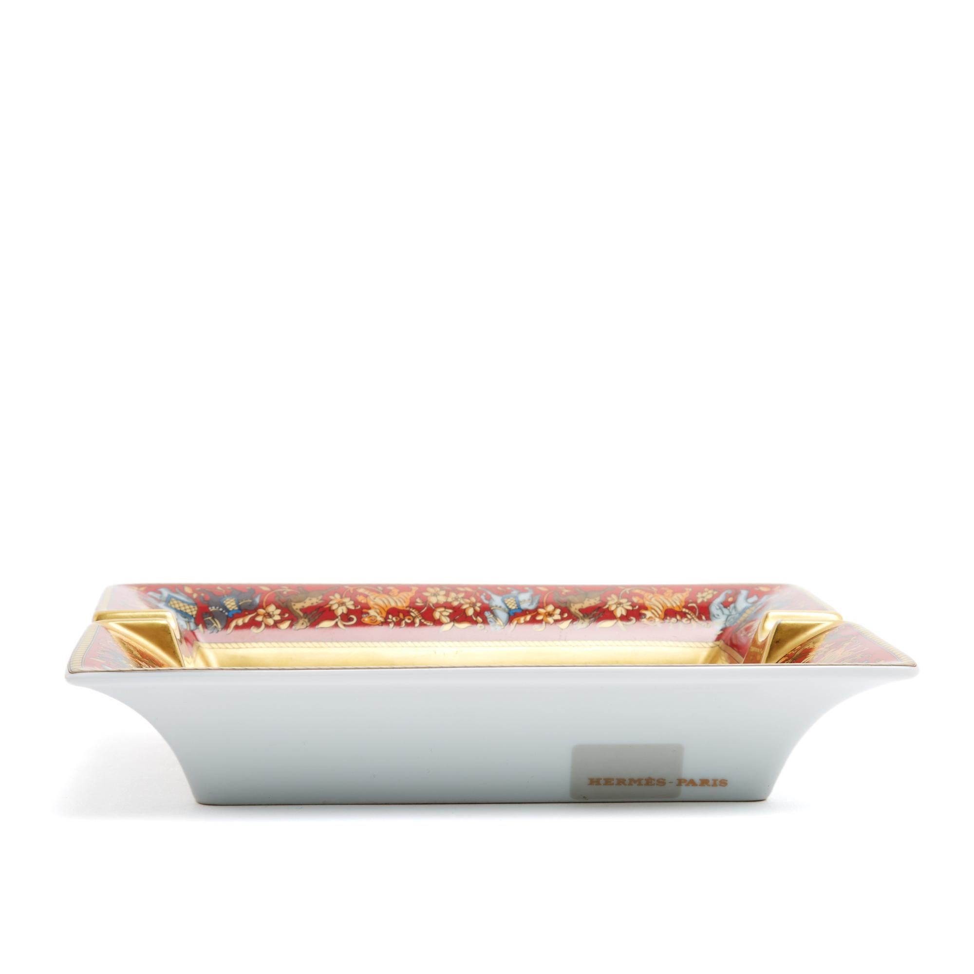Hermès Vide Poche Cendrier Chasse en Inde Ashtray Trinket Bowl in box Hermes In Good Condition For Sale In PARIS, FR