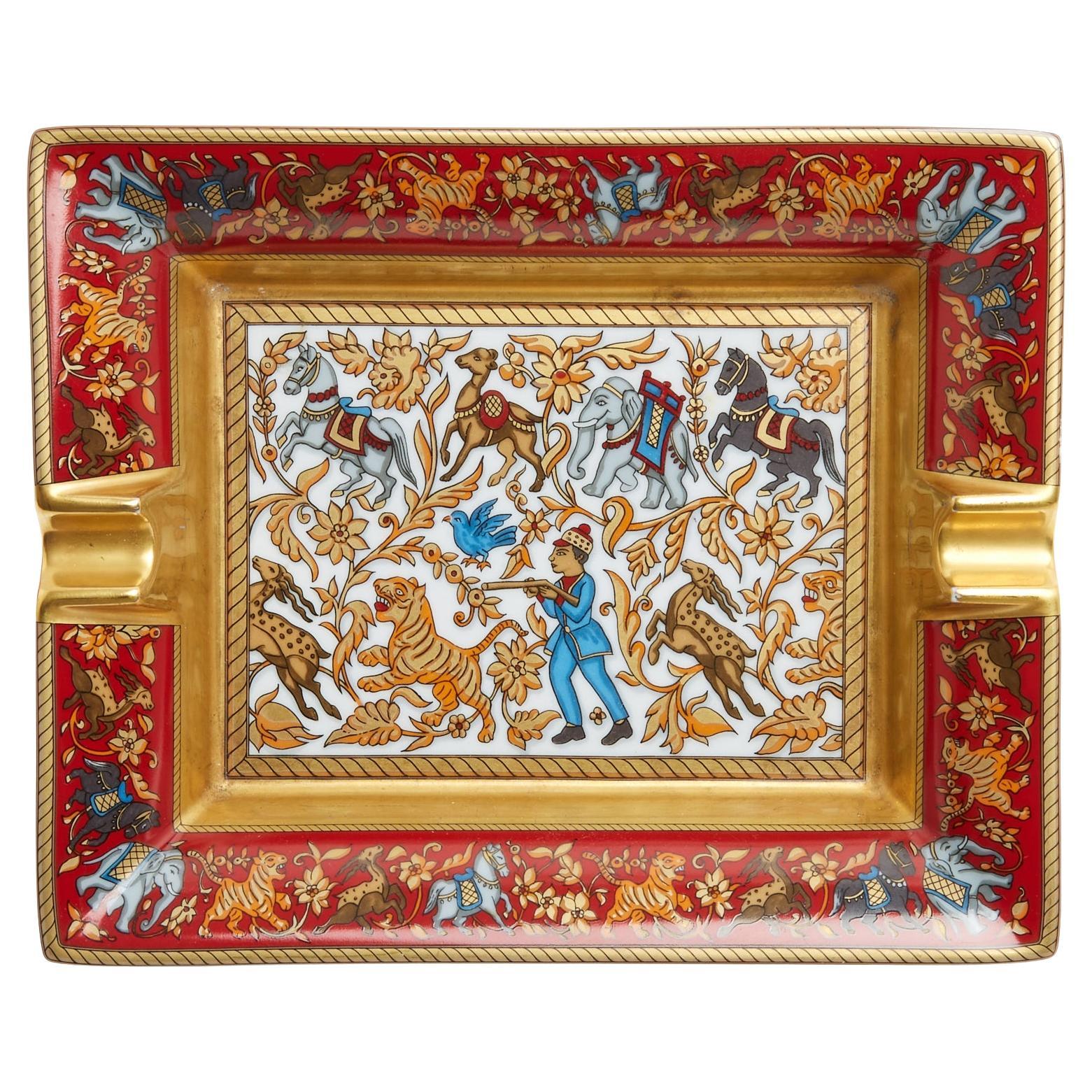 Hermès Vide Poche Cendrier Chasse en Inde Ashtray Trinket Bowl in box Hermes For Sale