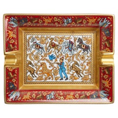 Hermès Vide Poche Cendrier Chasse en Inde Ashtray Trinket Bowl in box Hermes