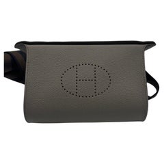 Hermes Videpoches Messenger Bag gray Leather Silver Shoudler Bag 2024