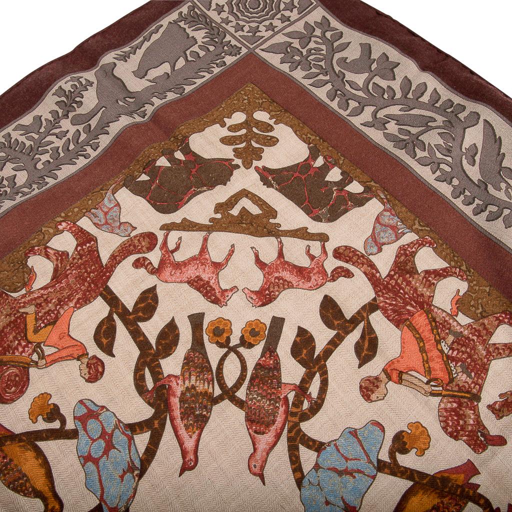Hermes Vinatge Shawl / Scarf Early America Cashmere and Silk  9