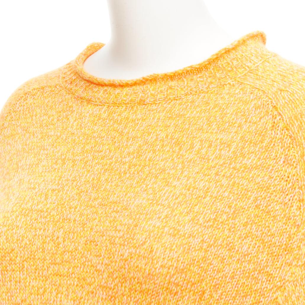 HERMES Vintage 100% cashmere orange pink degrade loose neck sweater M For Sale 2