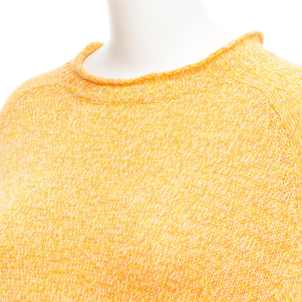 HERMES Vintage 100% cashmere orange pink degrade loose neck sweater M For Sale 3