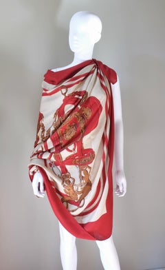 HERMÈS - Vintage 140 cm Cashmere/Silk Shawl 'Brides de Gala' By Hugo Grygkar