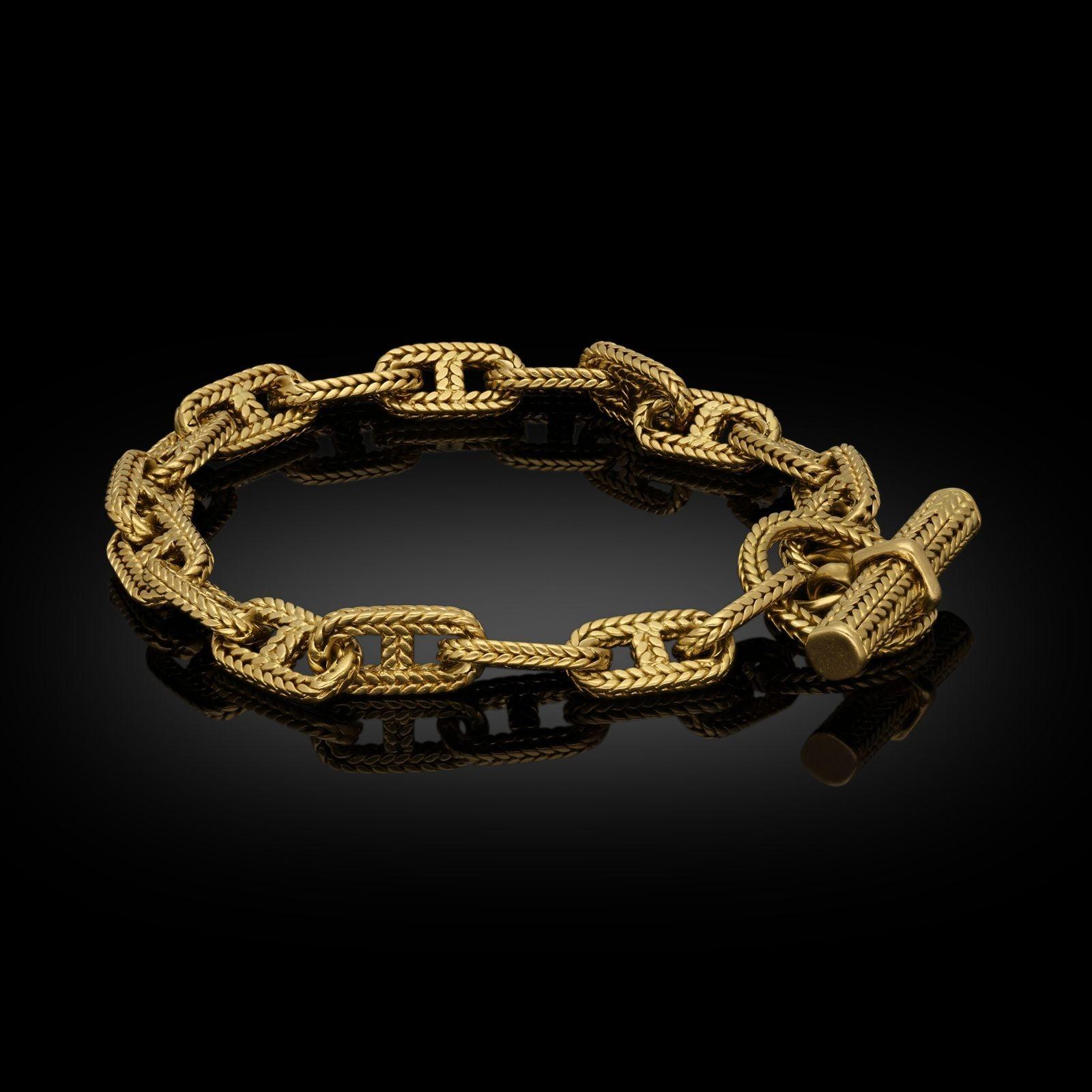 hermes gold chaine d'ancre bracelet