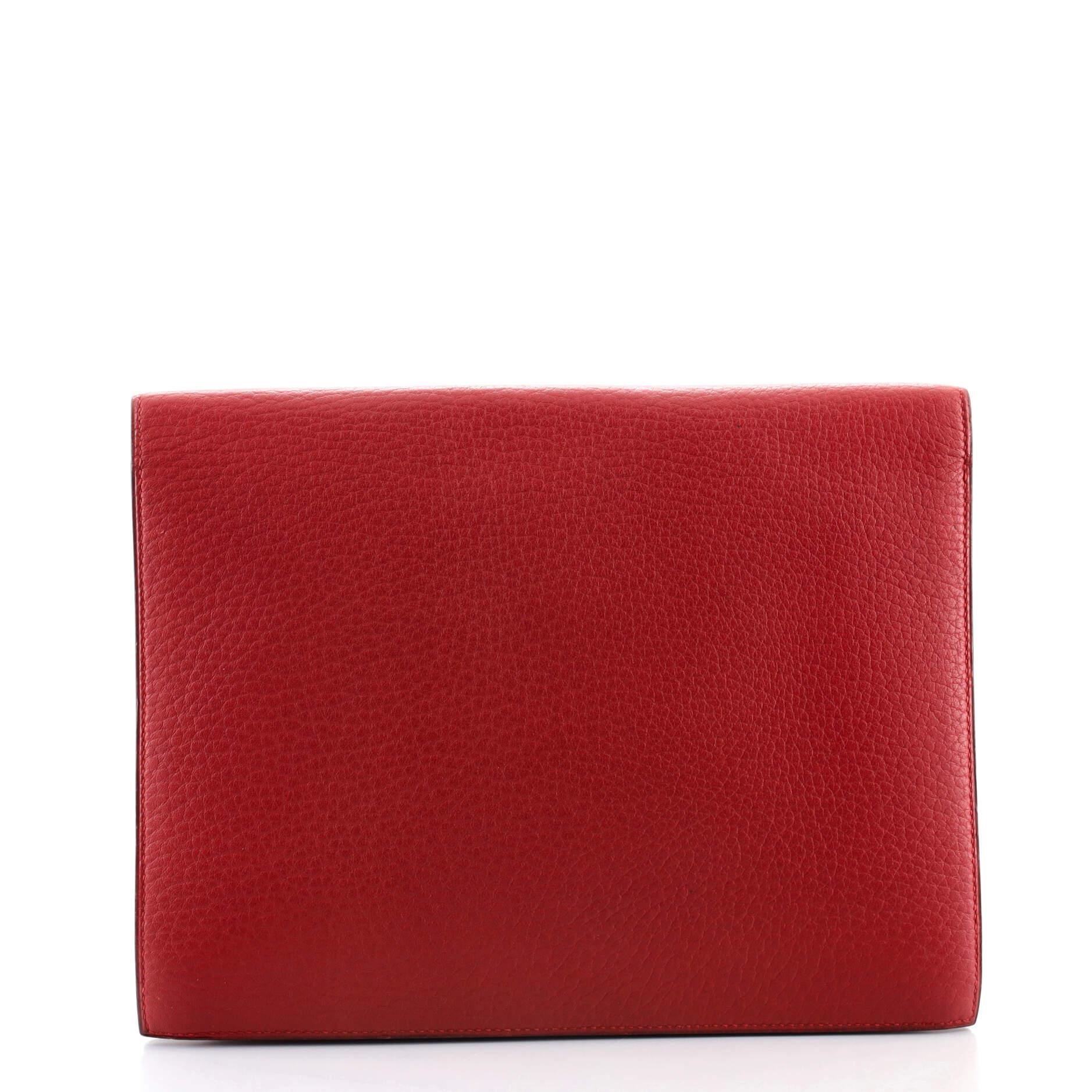 Red Hermes Vintage 1938 Clutch Leather