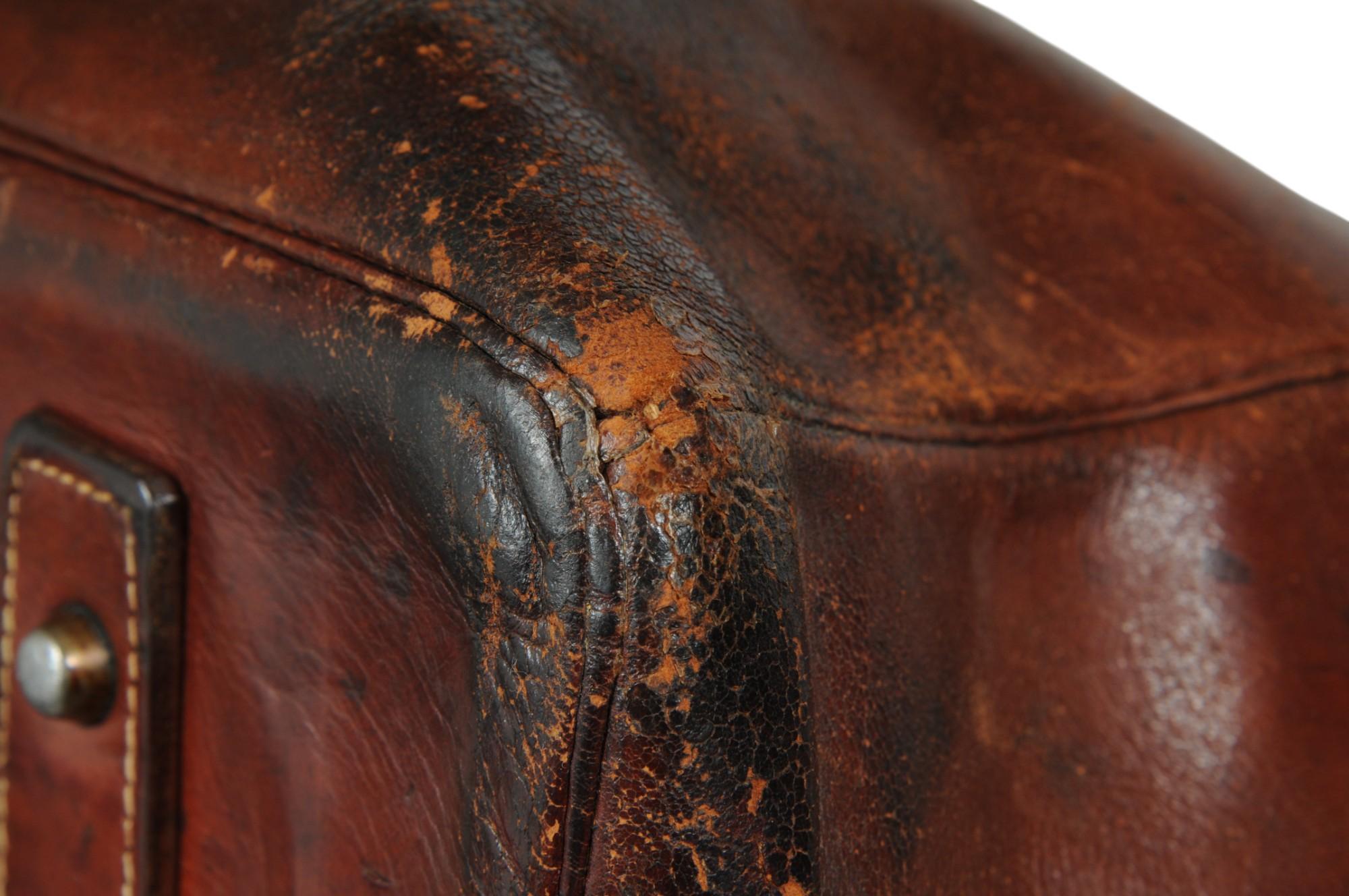 Hermes Vintage 1950's Haut à Courroies Hac 55 Birkin Natural Travel Duffle Bag en vente 8