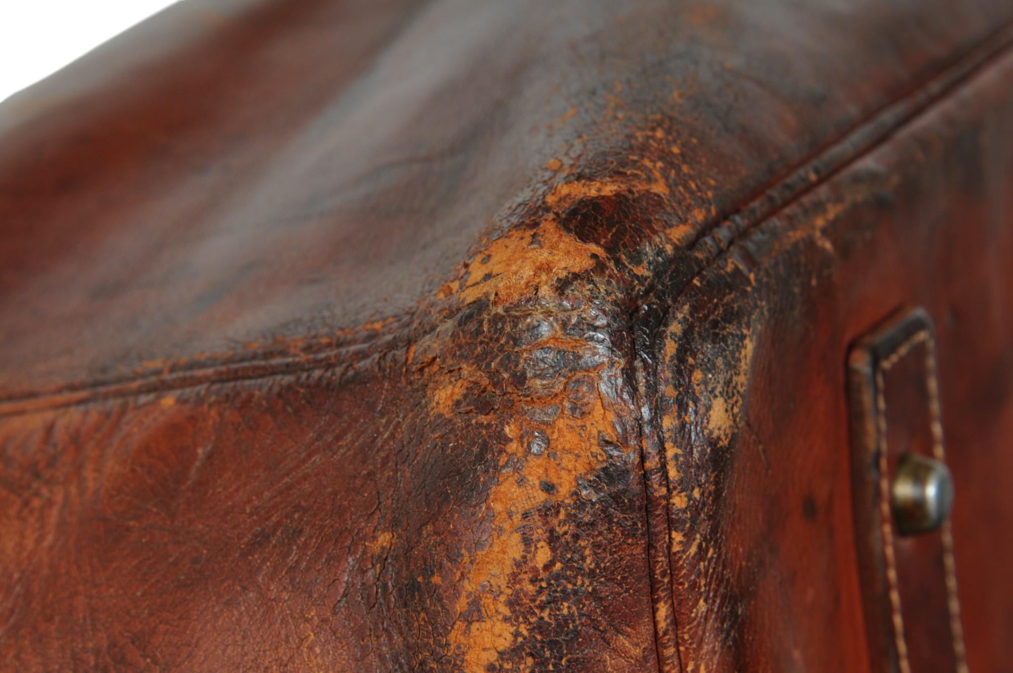 Hermes Vintage 1950's Haut à Courroies Hac 55 Birkin Natural Travel Duffle Bag en vente 9