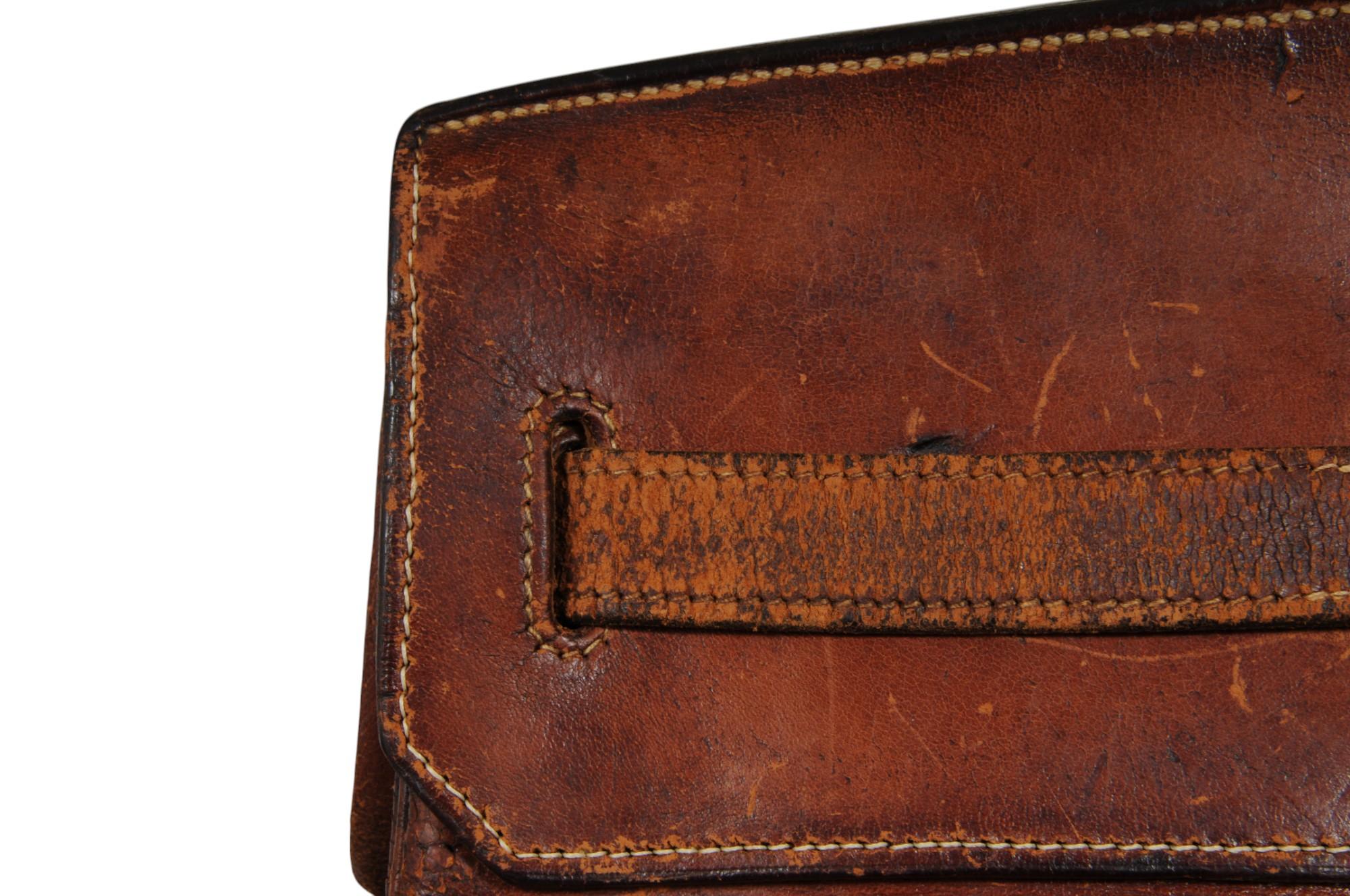 Hermes Vintage 1950's Haut à Courroies Hac 55 Birkin Natural Travel Duffle Bag en vente 12