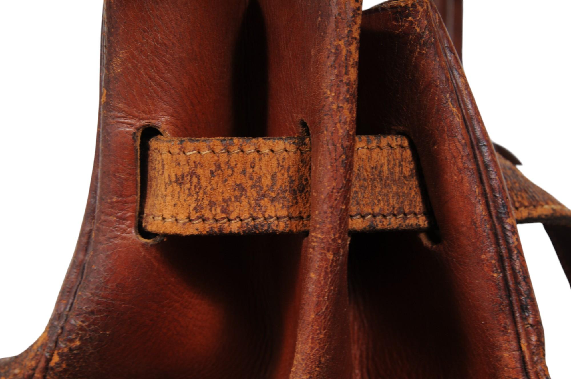 Hermes Vintage 1950's Haut à Courroies Hac 55 Birkin Natural Travel Duffle Bag en vente 1