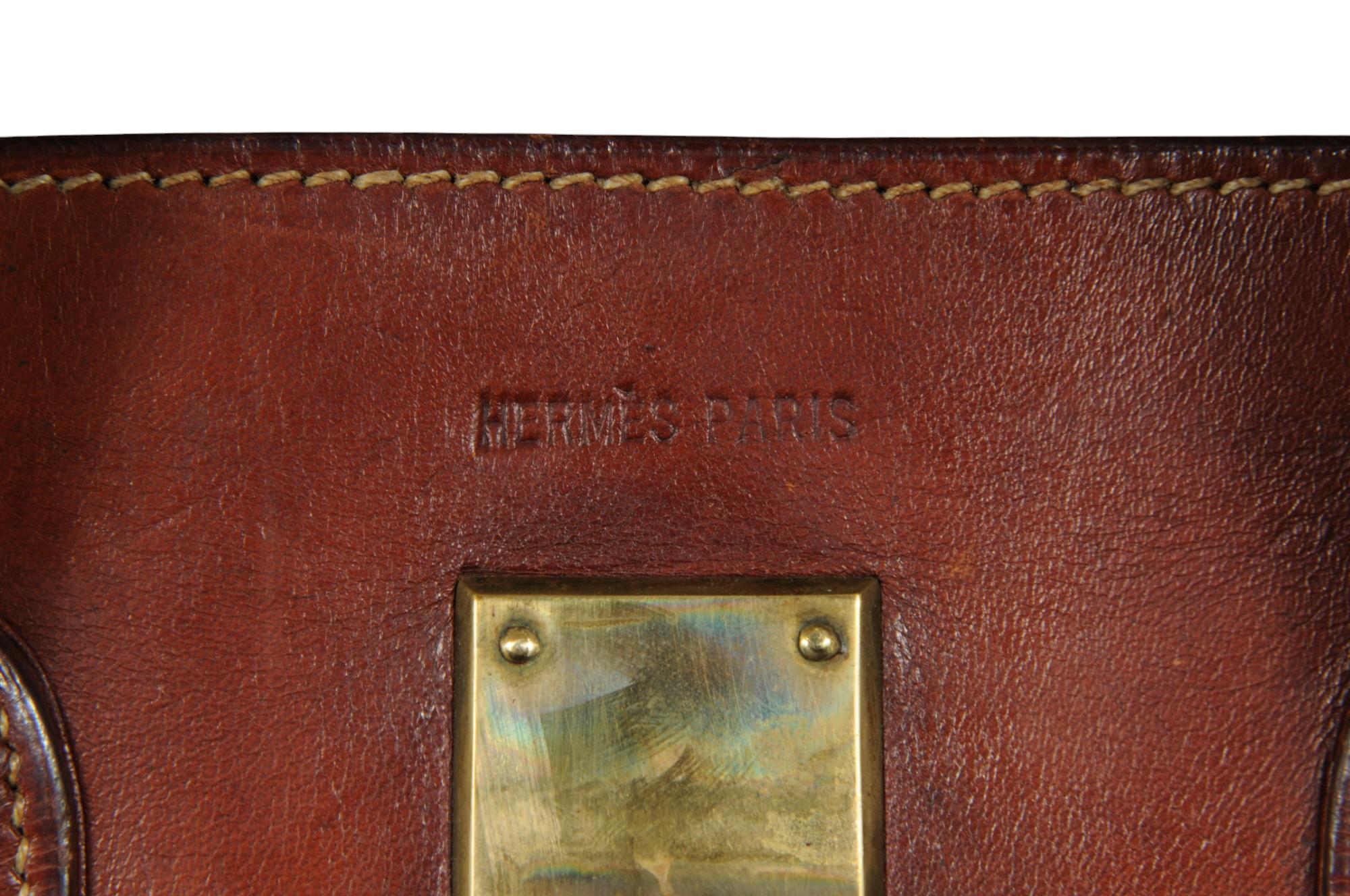 Hermes Vintage 1950's Haut à Courroies Hac 55 Birkin Natural Travel Duffle Bag en vente 3
