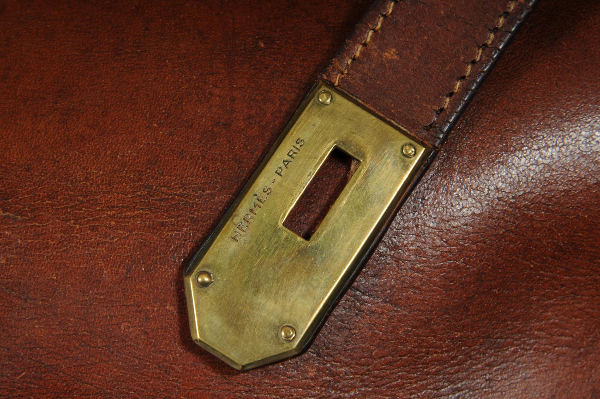 Hermes Vintage 1950's Haut à Courroies Hac 55 Birkin Natural Travel Duffle Bag en vente 4